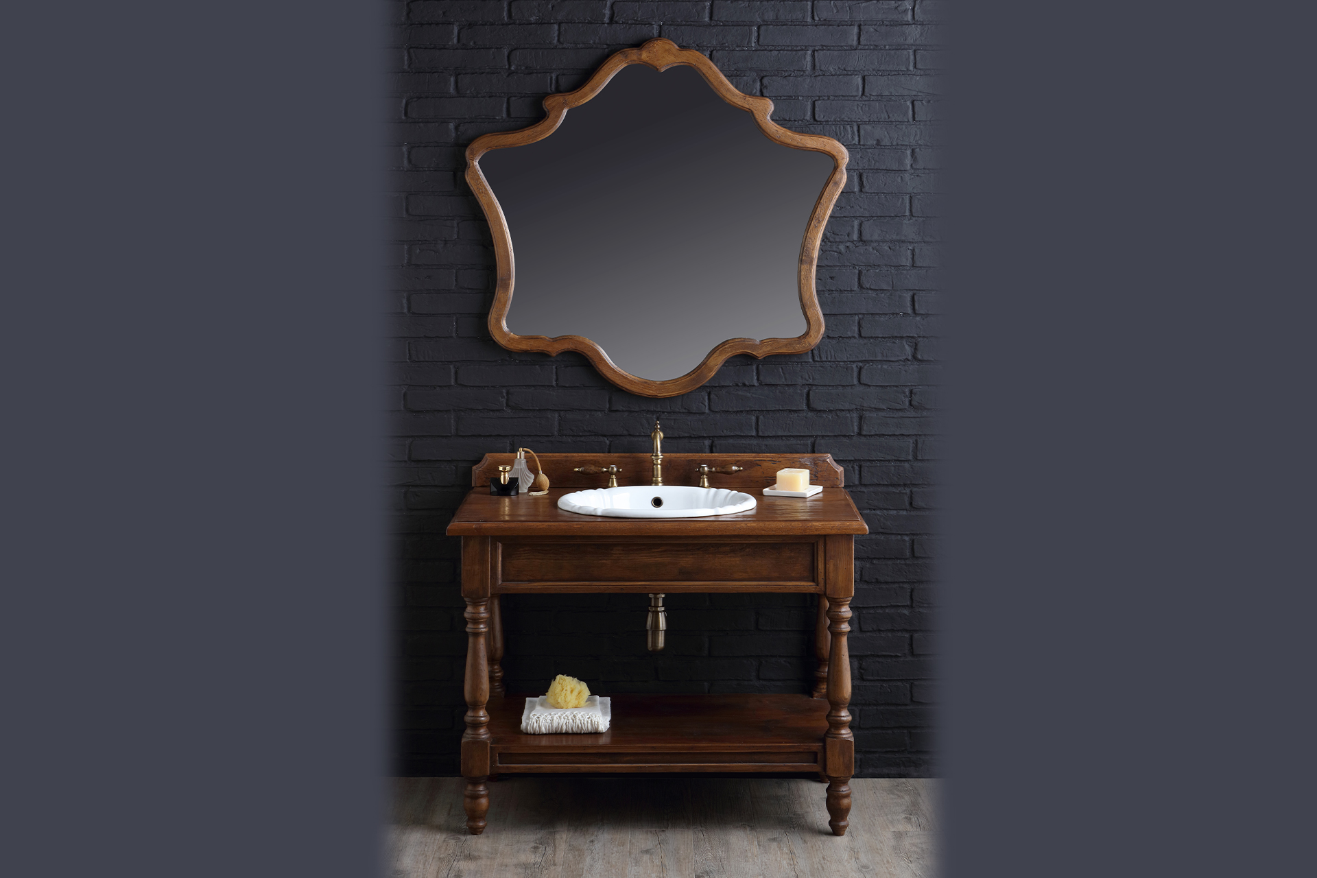 Mueble de lavabo de pie - LAVANDE - BLEU PROVENCE - de madera / clásico /  sin puerta